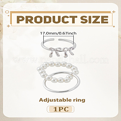 2Pcs 2 Styles Alloy Adjustable Cuff Rings for Women&nbsp;RJEW-LP0002-51