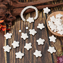 24Pcs Star Synthetic Lava Rock Beads&nbsp;G-PA0002-25B