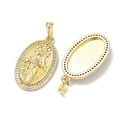 Religion Brass Micro Pave Clear Cubic Zirconia Pendants&nbsp;KK-K420-01A-G