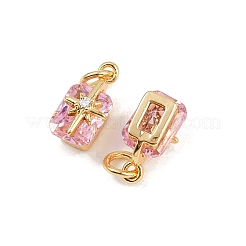 Brass Pave Cubic Zirconia Pendants&nbsp;KK-H078-33G-05