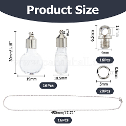DIY 304 Stainless Steel & Glass Bottle Pendant Necklace Making Kits&nbsp;DIY-HS0001-59C