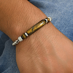 Natural Tiger Eye Round Beaded Bracelets&nbsp;LS-PO7911