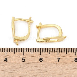 Hollow Oval Rack Plating Brass Micro Pave Cubic Zirconia Hoop Earrings Finding&nbsp;KK-E084-63G