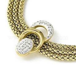 304 Stainless Steel Popcorn Chains Triple Layer Multi-strand Bracelet&nbsp;BJEW-Q775-09G