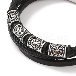 Braided Microfiber Leather Multi-strand Bracelets&nbsp;BJEW-B096-02B