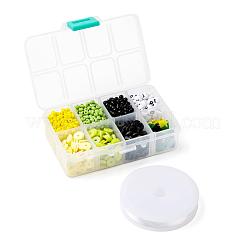 3 Colors 1155Pcs DIY Ghana Jamaican Theme Stretch Bracelets Making Kits&nbsp;DIY-LS0001-22C