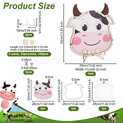 Cow Theme Wooden Baby Shower Guest Book for Birthday Party&nbsp;AJEW-WH0270-345