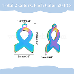 40Pcs 2 Colors 201 Stainless Steel Charms&nbsp;STAS-UN0043-90