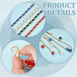 4Pcs 4 Colors Alloy Link Chain Belts&nbsp;AJEW-GA0006-30