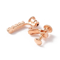 Brass with Crystal Rhinestone Clip-on Earring Findings&nbsp;FIND-WH0127-03RG