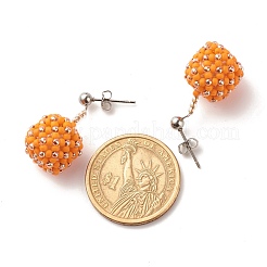 TOHO Japanese Seed Beads Dangle Stud Earrings&nbsp;EJEW-JE04762-03