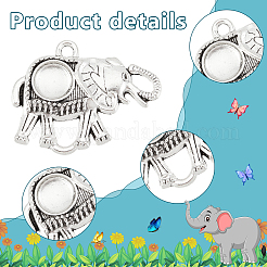 40Pcs 2 Style Tibetan Style Alloy Pendant Cabochon Settings&nbsp;FIND-PH0004-86