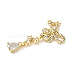 Brass Micro Pave Cubic Zirconia Pendants&nbsp;KK-L239-027G