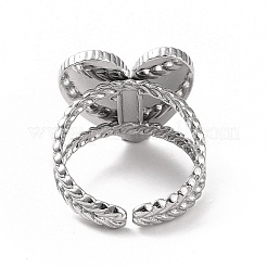 Non-Tarnish 304 Stainless Steel Open Cuff Ring Findings&nbsp;STAS-C053-07P