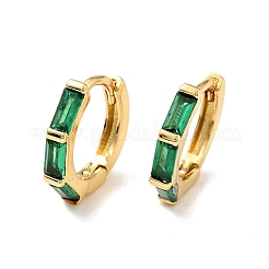 Cubic Zirconia Rectangle Hoop Earrings&nbsp;EJEW-C028-24G