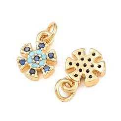 Brass Micro Pave Cubic Zirconia Charms&nbsp;KK-Q085-05G-G