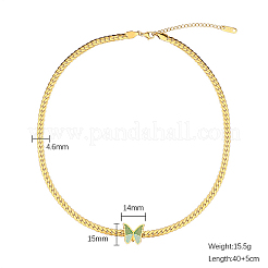 304 Stainless Steel Butterfly Pendant Necklace with Cuban Link Chains&nbsp;GO5113-5