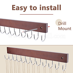 2Pcs Wood & Steel Wall Mounted Coat Hook Hangers&nbsp;AJEW-WH0696-504