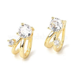 Brass Micro Pave Cubic Zirconia Cuff Earrings&nbsp;CU-CBAE7DF-36G