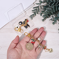 2Pcs 2 Styles Alloy Enamel Pendant Decorations&nbsp;HJEW-BM0001-46B