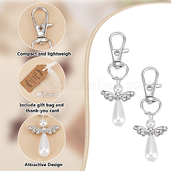 40Pcs Angel Zinc Alloy Pendant Decorations with 40Pcs Kraft Paper Thank You Gift Tags&nbsp;KEYC-GO0001-17
