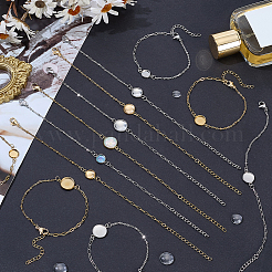 12Pcs 6 Styles 304 Stainless Steel Paperclip Chain Satellite Chain Bracelet Making&nbsp;BJEW-SP0001-28