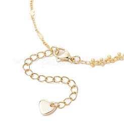 Brass Heart & Round Beaded Link Chains Bracelet Making&nbsp;AJEW-JB01370