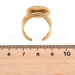 304 Stainless Steel Open Cuff Ring Components&nbsp;STAS-F366-06E-G