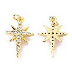 Brass Micro Pave Clear Cubic Zirconia Pendants&nbsp;ZIRC-O036-38G