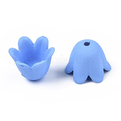 Rubberized Style Opaque Acrylic Bead Caps&nbsp;ACRP-T010-01A