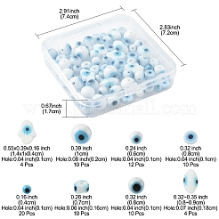 80Pcs 8 Styles Handmade Lampwork Evil Eye Beads&nbsp;LAMP-FS0001-38A