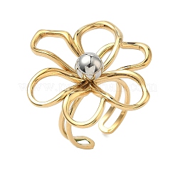 304 Stainless Steel Cuff Open Rings for Women&nbsp;RJEW-P180-02A