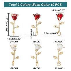 20Pcs 2 Colors Alloy Enamel Pendants&nbsp;ENAM-UN0001-01