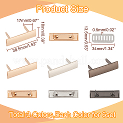 18 Sets 3 Colors Zinc Alloy Bag Decorative Clasps&nbsp;FIND-WR0008-53