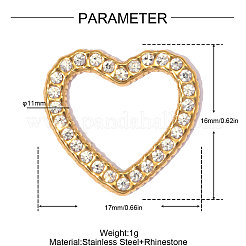 304 Stainless Steel with Crystal Rhinestone Pendants&nbsp;RB-OY001-14G-01