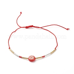 Crystal Sunflower Handmade Millefiori Glass Beads Bracelets for Girl Women&nbsp;BJEW-JB06750