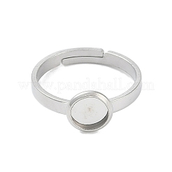 Non-Tarnish 304 Stainless Steel Adjustable Ring Components&nbsp;X-STAS-Z064-07P-01