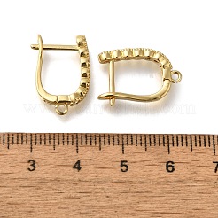 Rack Plating Brass Micro Pave Cubic Zirconia Hoop Earring Findings&nbsp;EJEW-H143-05G