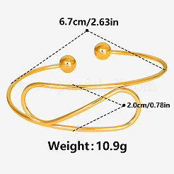 Exaggerated 304 Stainless Steel Open Cuff Bangles&nbsp;PA0789-2