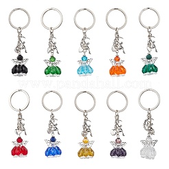 Glass & Tibetan Style Alloy Keychain&nbsp;KEYC-MZ00037