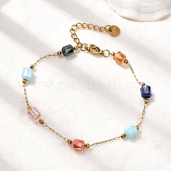 Glass Beaded Chain Bracelets&nbsp;BJEW-K237-23G