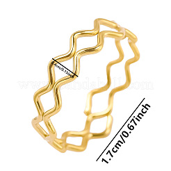 304 Stainless Steel Wave Round Ring&nbsp;FX7669-2