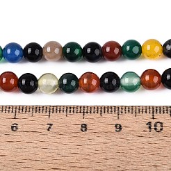 Natural Agate(Dyed & Heated) Beads Strands&nbsp;G-Q604-6MM-01