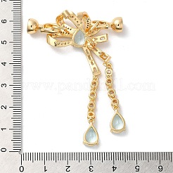 Rack Plating Brass Pave Cubic Zirconia Fold Over Clasps&nbsp;KK-E084-21G