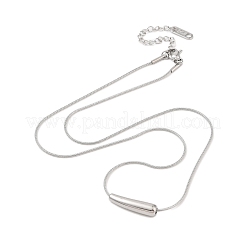 Non-Tarnish 304 Stainless Steel Round Snake Chain Cone Pendant Necklaces&nbsp;NJEW-N055-12P