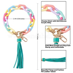 Chain Link Wristlet Keychain&nbsp;HJEW-SW00013-03