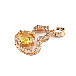 Brass Micro Pave Cubic Zirconia Pendants&nbsp;KK-E795-28KCG-01