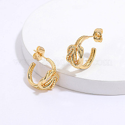 Vintage Brass Rope Knot Stud Earrings&nbsp;DH6515