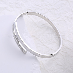 Stainless Steel Rhinestone Hinged Bangles for Women&nbsp;EJ1004