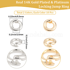 20Pcs 2 Colors Brass Locking Jump Rings&nbsp;KK-BBC0023-07A